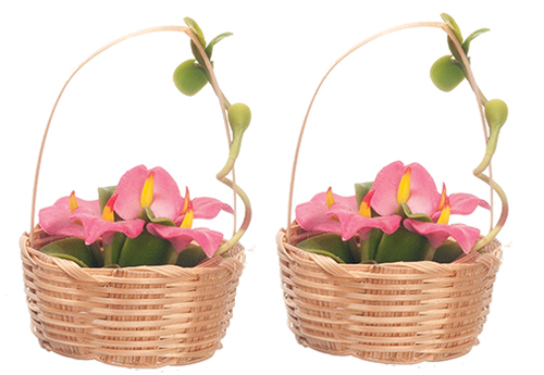 Hand Made Flower Basket, 2 pc.